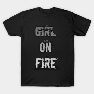 Girls on fire empowered women ripped gray T-Shirt